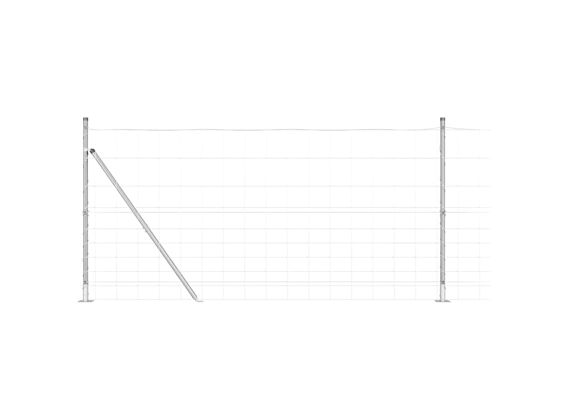 Conjunto 1 Poste De Cerca Externo Vidaxl Prateado Aço (25 X 1,2 M)