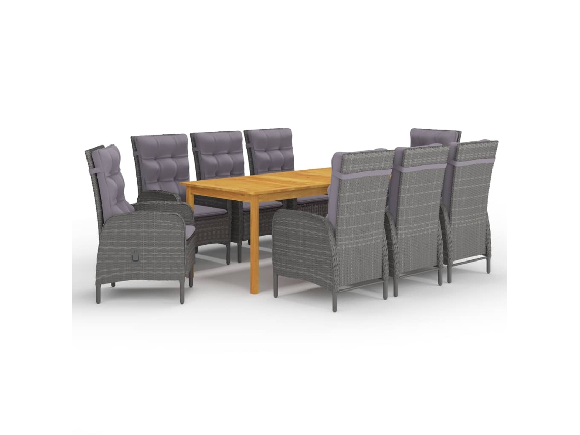 Dining Set, Dining Sets Vidaxl Cinzeto Madeira De Acácia (n/a)