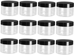 De 12 Potes Cosméticos Transparentes, 120ml, Com Tampas, Recipientes Recarregáveis Para Cremes Femininos