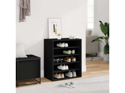Vidaxl Armário Para Sapatos 60x35x70 Cm Derivados De Madeira Preto