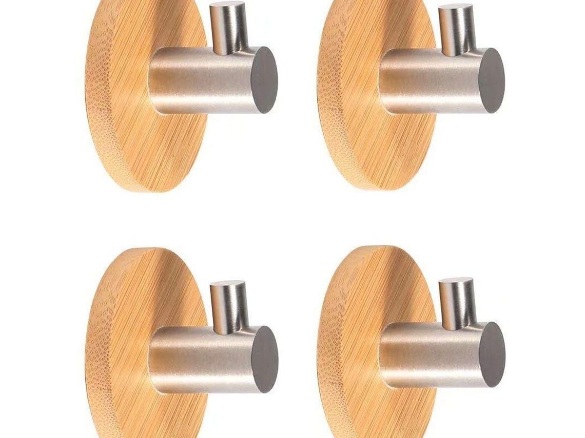 Gancho Autoadesivo Fitsund em Aço Inoxidável 304 e Gancho para Roupão de Bambu Klb BRILVIBERA