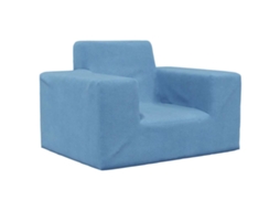 Vidaxl Sofá Infantil Pelúcia Macia Azul