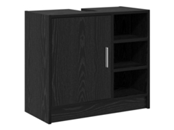 Conjunto 1 Armário De Banheiro Vidaxl Preto Derivados De Madeira (63 X 29 X 55 Cm)