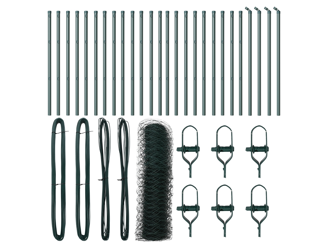 Conjunto 1 Cerca Para Jardim Vidaxl Verde Aço (50 X 0,8 M)
