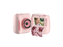Câmera Infantil Polaroid, Câmera Dupla, Mini Câmera Impressa Rosa