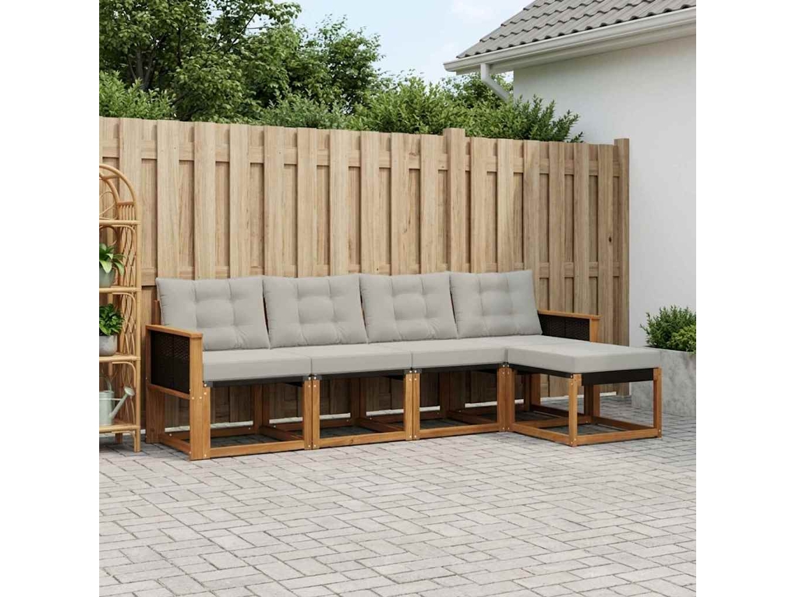 Vidaxl Conjunto De Sofás Para Exterior 5 Unid.