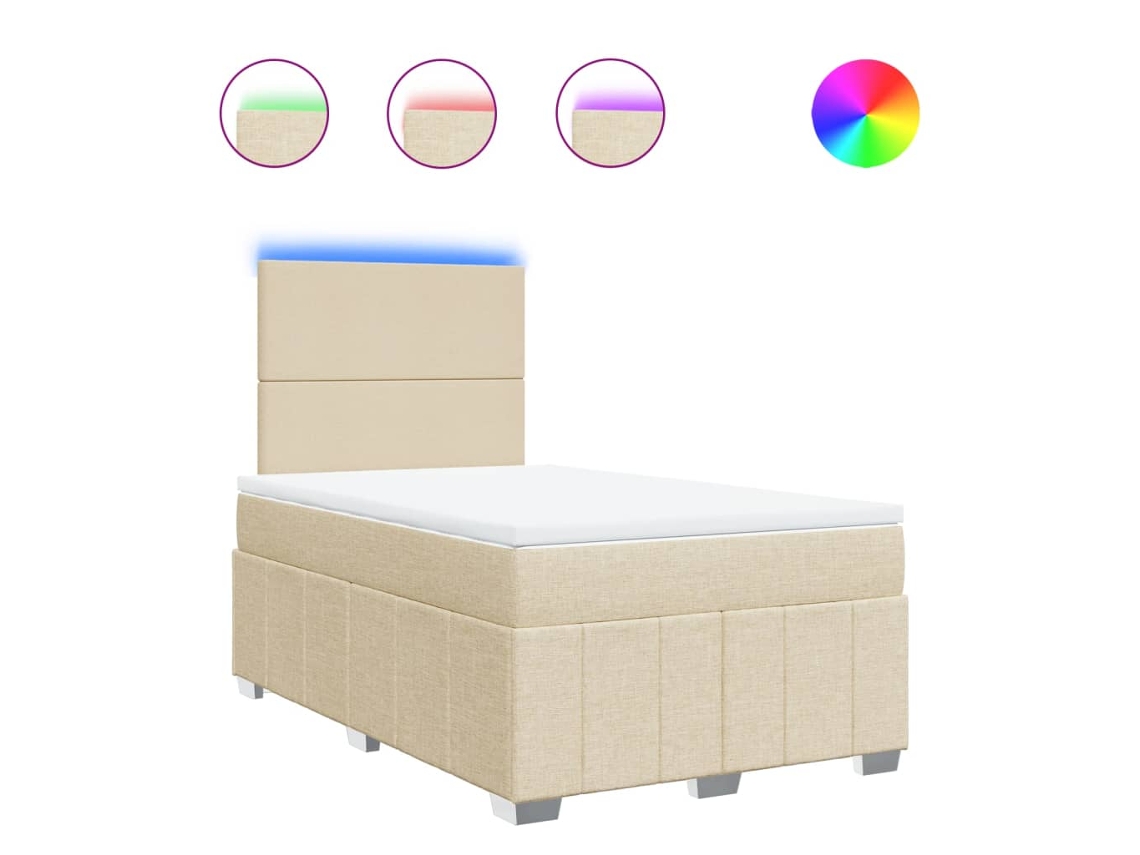 Box Spring Bed, Box Spring Beds Vidaxl Creme Tecido (120 X 190 Cm)