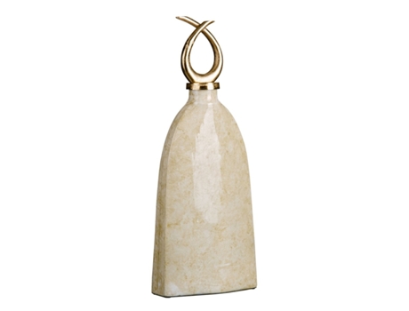 Vaso 24 x 13 x 64 cm Cristal Dourado Metal Branco