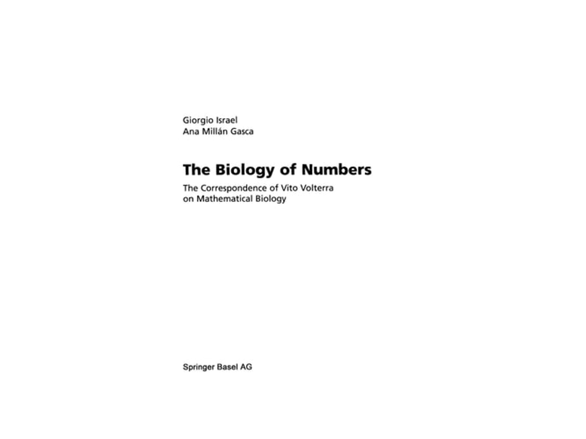Livro The Biology Of Numbers De Giorgio Israel E Ana M Gasca (inglês)