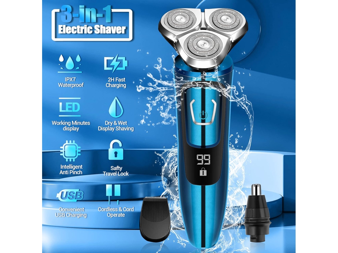 Barbeador Elétrico Barbeadores Elétricos Úmidos e Secos Barbeadores Elétricos Masculinos Recarregáveis Barbeador Masculino À JEDBESETZT