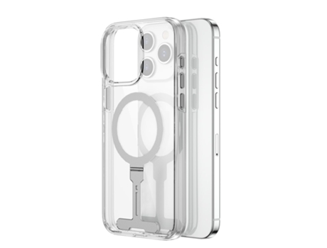 Suporte Casa Magsafe Para Iphone 15 Pro Max Wiwu Pele Sintética Transparente