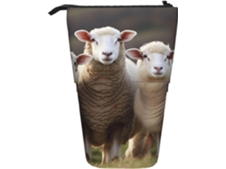 Case Trousse Crayons Télescopique Sheep Lambs Print Cosmé Porte-stylo Fournitures Peil Télescopique
