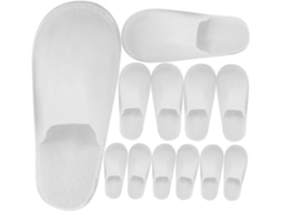 Chinelo Descartável Para Hóspedes, Spas E Hotéis, Em Tecido Atoalhado Branco, Com Sola.