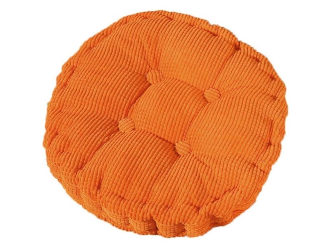 Almofada redonda para cadeira ou sofá, 40 cm, veludo cotelê, enchimento de 8 cm, para uso interno e externo, lavável.