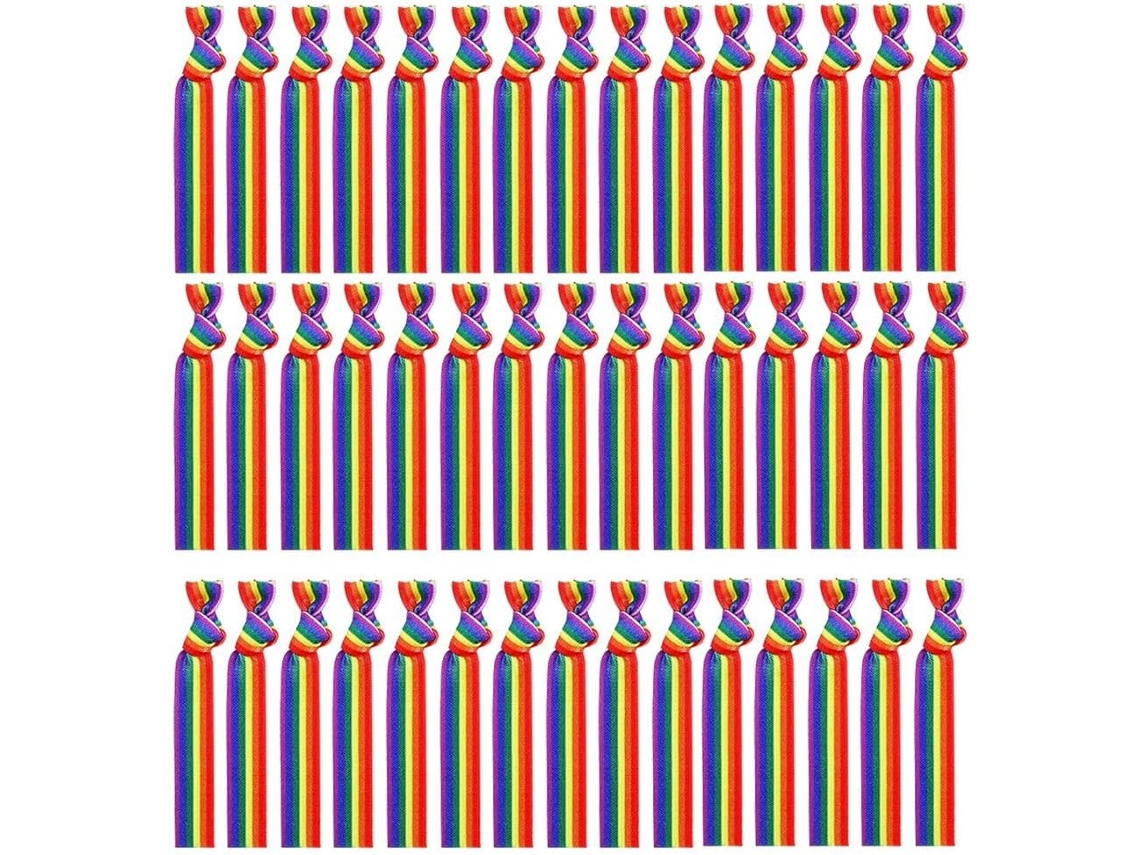 100 Unidades Unissex De Bandana Nylon E Pulseira Iris Para O Mês Do Orgulho Lgbtqia+