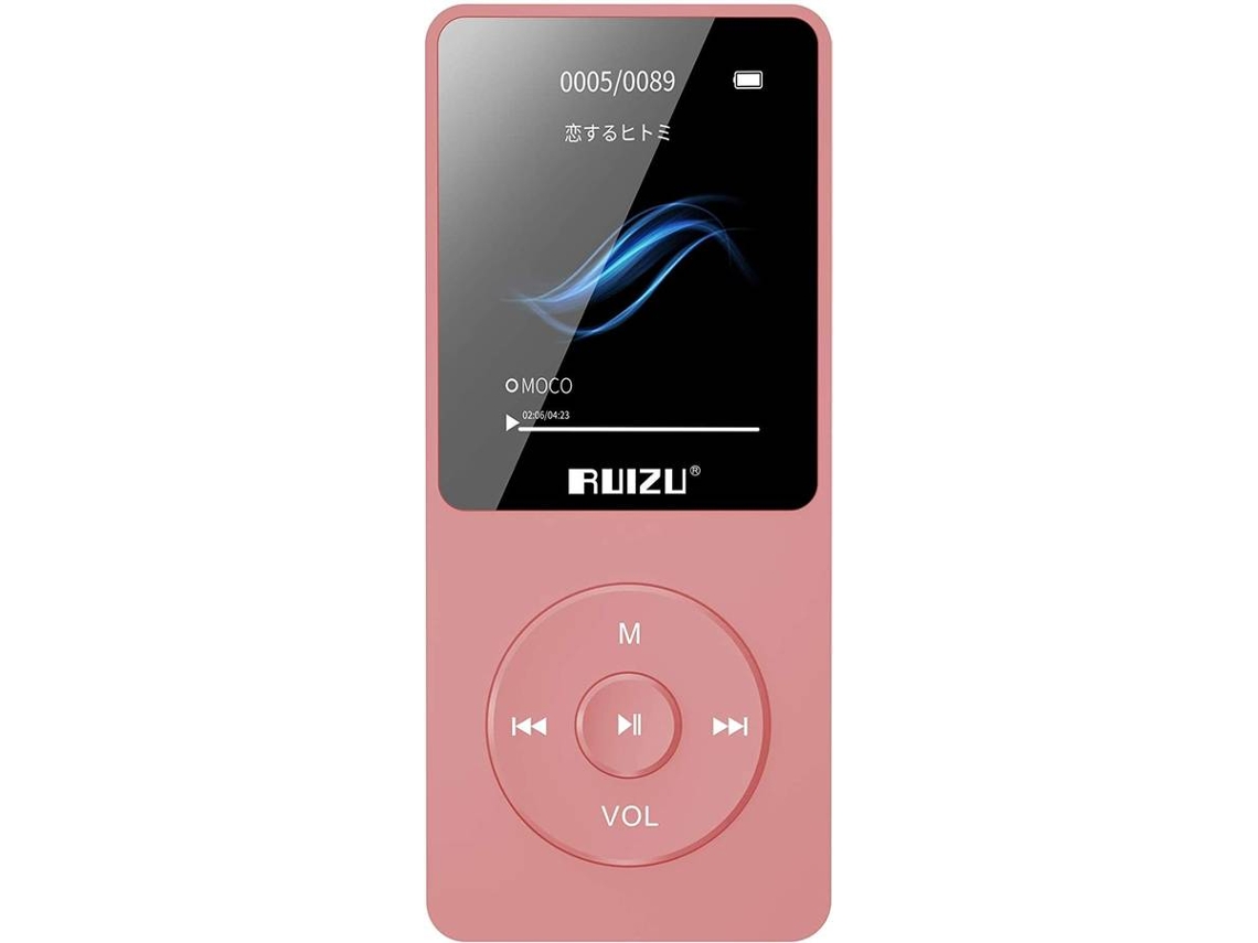 Leitor MP3 RUIZU RUIZI X02 (16 GB - Autonomia: 80h - Rosa)