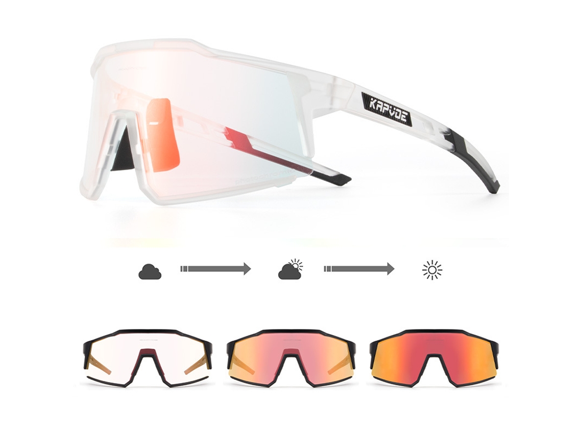 Óculos De Sol Fotocromáticos Para Ciclismo, Óculos De Sol Para Esportes Ao Ar Livre Que Mudam De Vermelho E Azul, Óculos Estilo Harley.