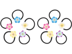 Conjunto De 10 Elásticos De Cabelo Macios Em Formato De Flor, Com Design Simples E Confortável.