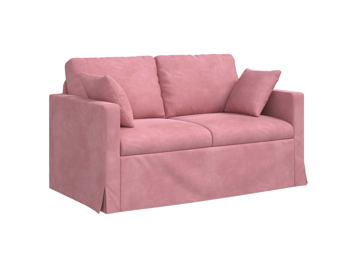 Sofá de Relaxamento - Sofá Rosa 138 X 78 X 80 Cm Veludo HARLANV1