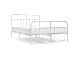 Bed Frame, Bed Frames Vidaxl Branco Aço (150 X 200 Cm)