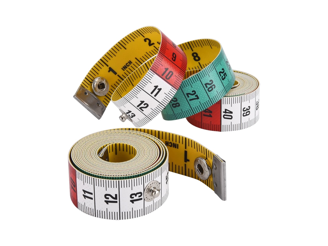 Fita Métrica Corporal, Costura De 150 Cm/60 Polegadas, Dupla Face Com Botão, 2 Unidades