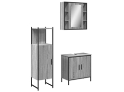 Bathroom Cabinet Set, Bathroom Cabinet Sets Vidaxl Cinzeto Madeira Processada (n/a)