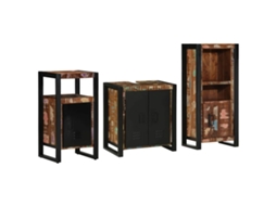 Conjunto de Móveis para Banheiro 3 Pcs Madeira Reforçada Sólida MAISON EXCLUSIVE