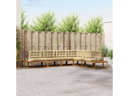 Vidaxl Conjunto De Sofás Para Exterior 6 Unid. Natural E Bege