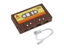 Hub USB de 4 Portas Estilo Cassete IKIKSO (marrom)