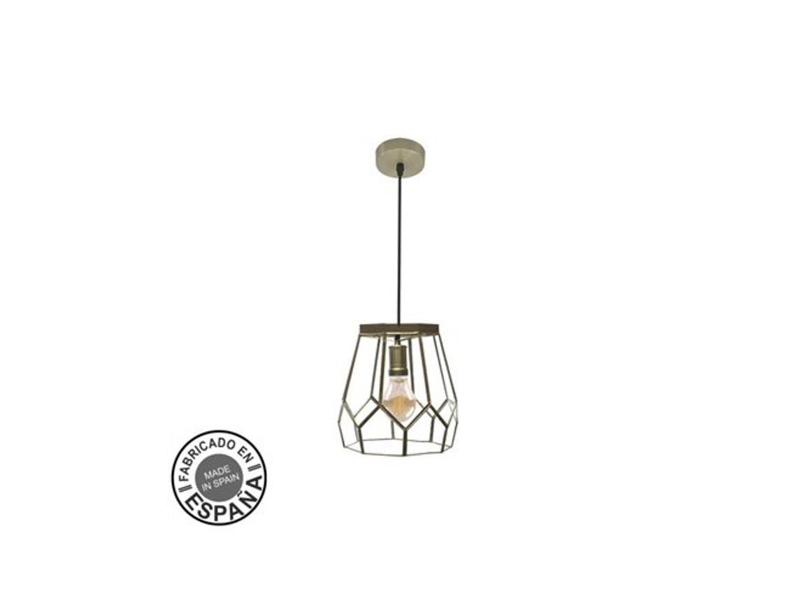 Pingente Lente Pequena 1xe27 Couro Regx20x20cm Fabrilamp