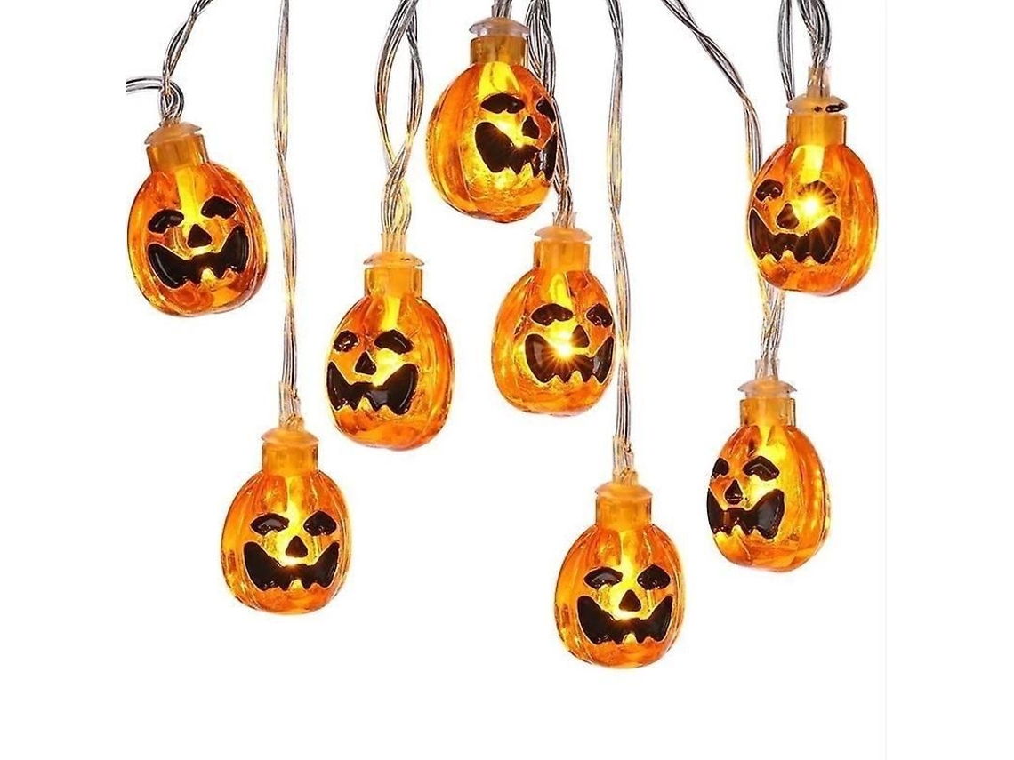 Luzes De Fada Abóbora Bateria 3m20led Ip44 À Prova D'água Decorativo Jardim Interior Exterior Amarelo Quente