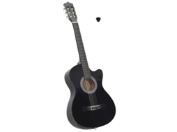 Vidaxl Guitarra Clássica Cutaway Com 6 Cordas 38" Preto