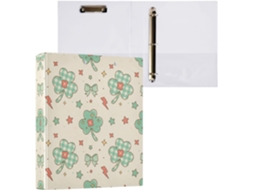 Pasta de 3 Argolas para Papel Tamanho Carta , Trevo São Patrício, Organizador Redondas com Pra (27,9 X 21,6 Cm)