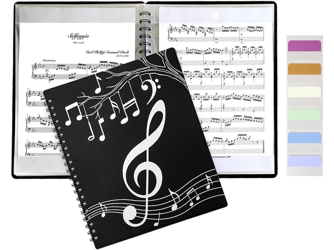 Pasta Partituras Portátil, Álbum De Armazenamento Com 40 Bolsos, Organizador De Folhas Encadernação Em