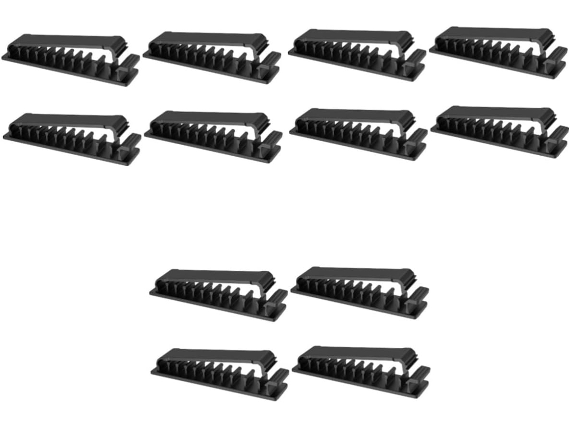Conjunto De 3 Organizadores De Cabos Usb Ajustáveis Com Clipes Para Armazenamento