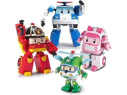 Sbsg Robocar Poli Pacote Com 4 Poli Amber Roy Helly Robotlexaker Transformador, 10 Cm Transformador Aquaforge