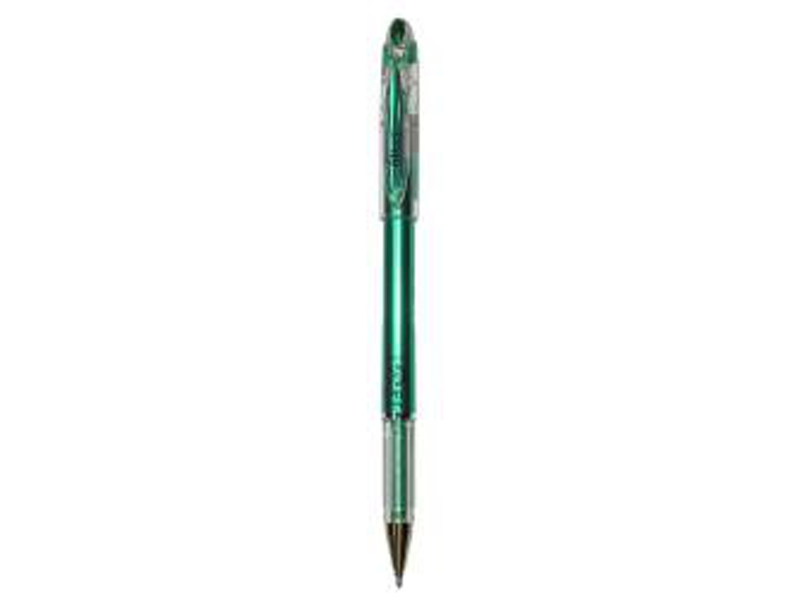 Caneta Gel Metálica PENTEL Slicci Com Tampa Verde 1 Peça