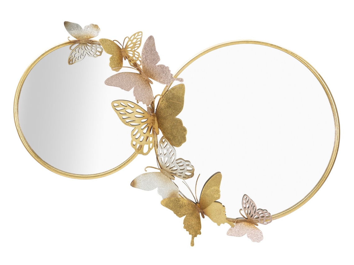 Espelho De Parede Dupla Rosa Farfalle Cm 81x3x52,5 Único / Multicolorido