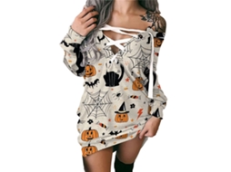 Vestido Laxiscreed Para Mulher Com Manga Longa, Decote V E Corte Assimétrico Em Laranja Para Eventos E Uso Diário