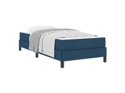 Cama Box com Colchão Azul 100 X 200 Cm Tecido MAISON EXCLUSIVE