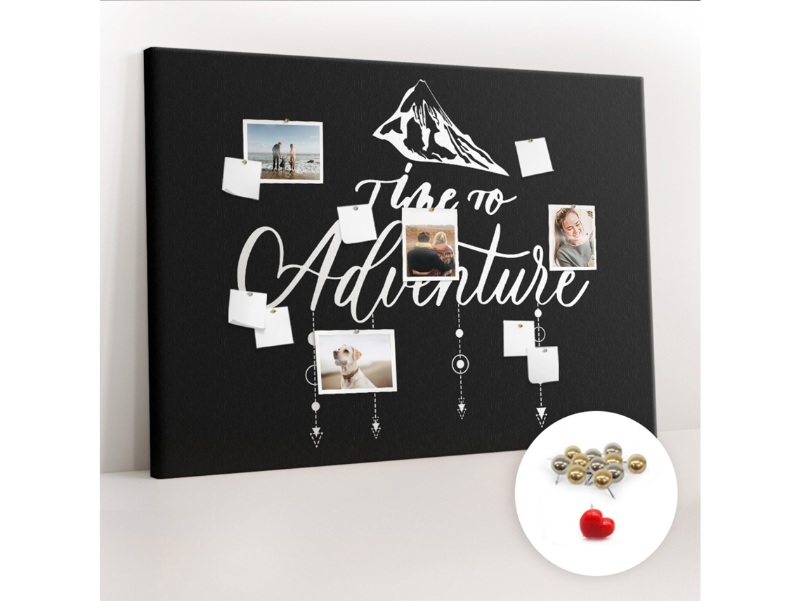 Painel De Cortiça Para Parede Citação De Viagem Para A Sala De Estar Espelharte (140x100 Cm)