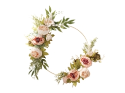 Guirlanda de Flores de Peônia Artificial Rosa 50cm LAXISCREED