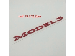 Adesivo De Emblema De Carro 3d Badge Em Cromado Para Veículos Modelo 3 Vermelho