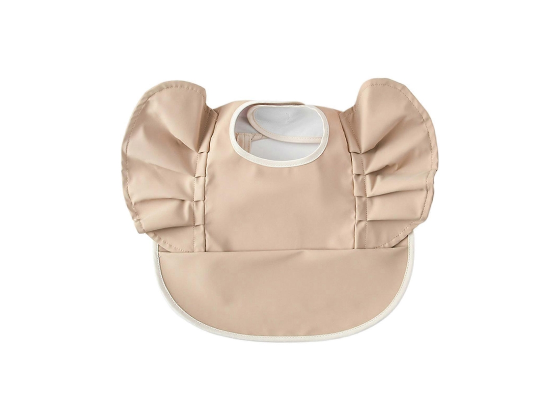 Babador de alimentos sem capa com coletor de alimentos para viagens, à prova d'água, ultrafino e leve, tipo alça Anjo, marrom.