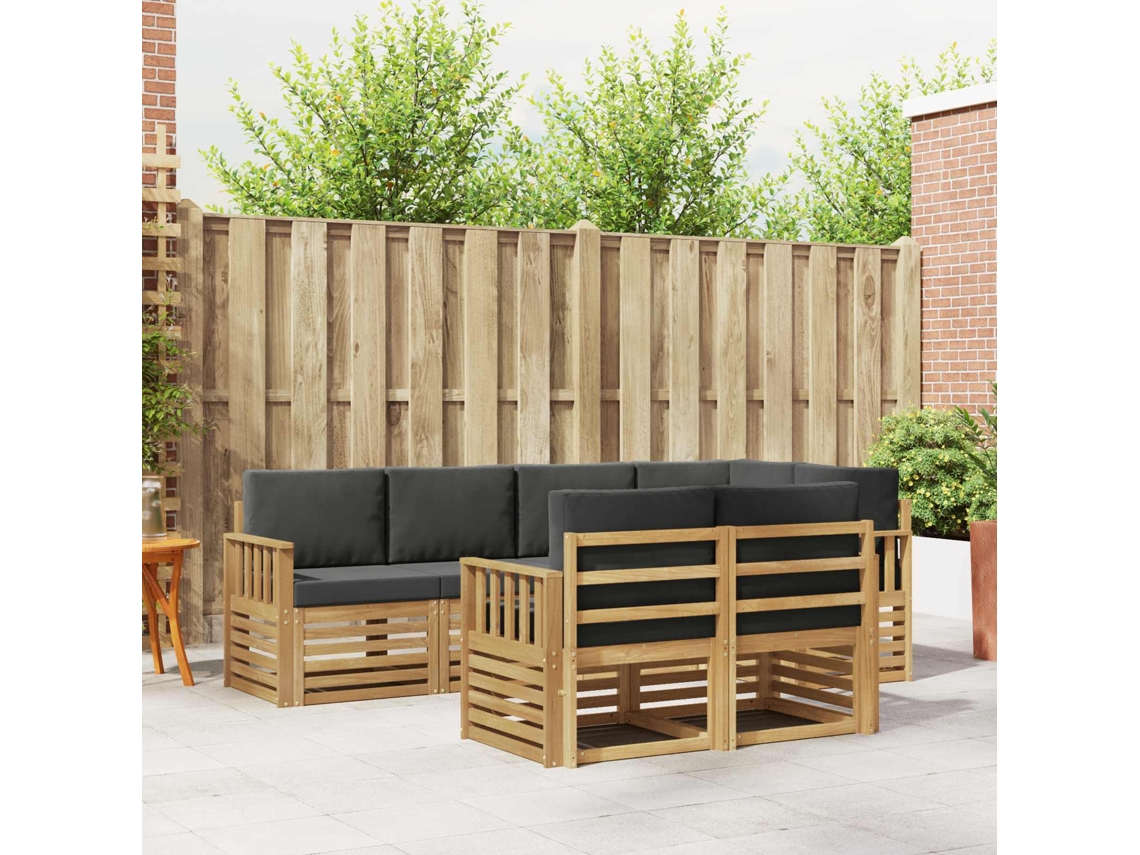 Vidaxl Conjunto De Sofás Para Exterior 7 Unid. Branco E Antracite