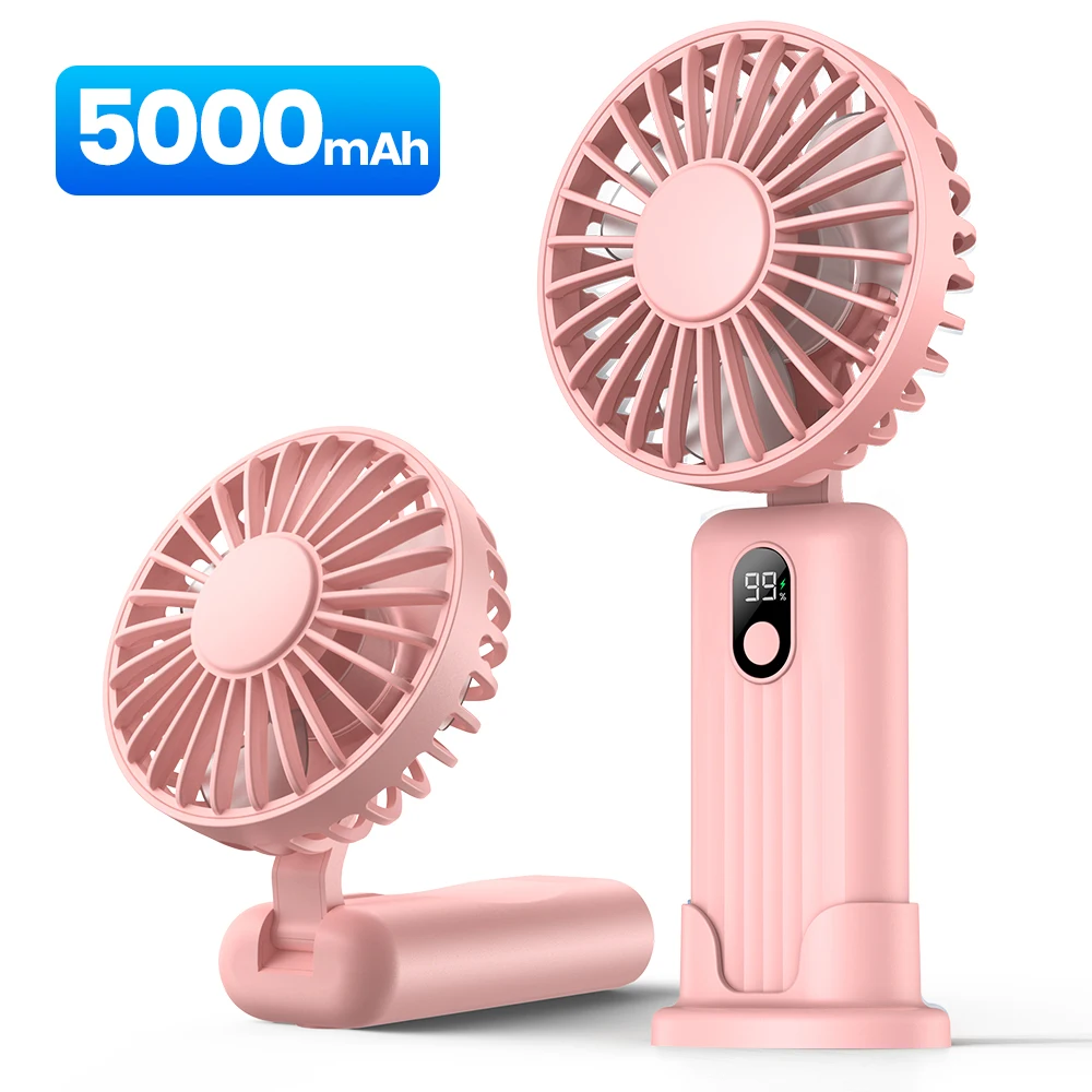 (rosa 5000mah) Mini Ventilador Portátil Usb De 5000mah