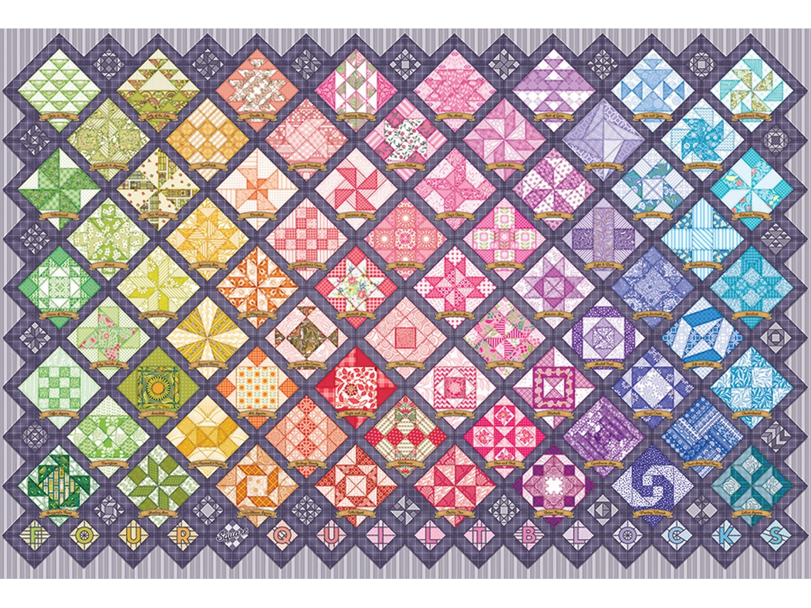 Quebra Cabeça Cobble Hill De 2000 Peças Blocos De Patchwork