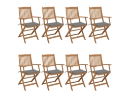 Folding Chair, Folding Chairs Vidaxl Cinzeto Madeira (n/a)