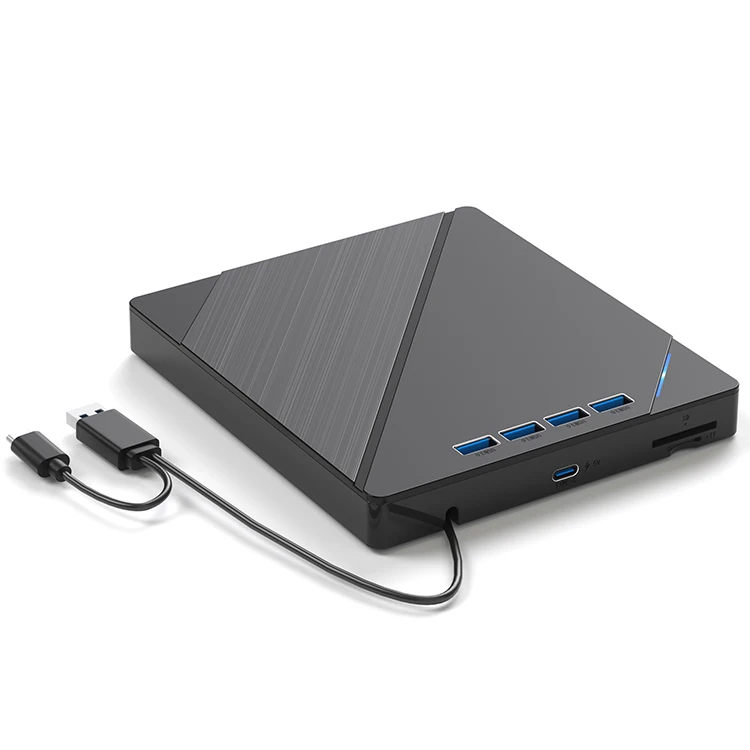 Unidade óptica externa MDUG ultra fina com gravador de CD/DVD, USB 3.0, alumínio