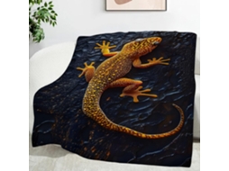 Manta com Estampa de Lagartixa 100x130 Cm Multifuncional Macia e Aconchegante em Flanela Ideal para Cama Escri